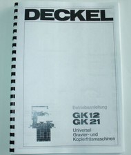 Betriebsanleitung (Bedienerhandbuch) Deckel GK12 GK21 ab Bj.75