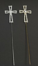 Kreuz Caketopper silber und gold Kommunion Konfirmation Taufe Strass Metall