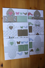 6 x Papier Vogelhäuschen zum Basteln Kanban 3 verschiedene mit Deko