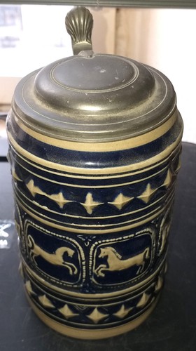 Bierkrug mit zinndeckel l - 0,5,