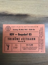 Ticket Eintrittskarte HSV Hamburger SV - Bergedorf 85  1962  Oberliga Nord