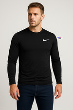 Nike Pro Dri-FIT Langarmshirt Running Fitness Training schwarz Herren GR101(M)