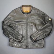 BELSTAFF Black Prince Leder Motorrad Reißverschluss Jacke Gr. L / Large Grau Boxy Fit