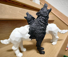 1zu8 Statuen Set 2x Wolf im Schafspelz Engel Teufel Modern Art 1/8 scale Troja
