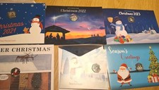 WEIHNACHTEN GERINGE AUFLAGE 6 FARBIGE KARTONIERTE MÜNZEN KONVOLUT ALLE IN OVP UNGEÖFFNET