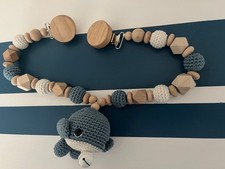 Kinderwagenkette Wal (blau/weiß/holzfarben) nur wenig genutzt