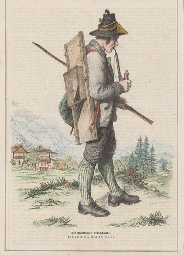 Kolorierter holzstich der - kolorierter,