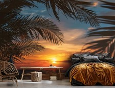 Fototapete Sonne Strand Palmen Meer Natur VLIES TAPETE XXL + KLEISTER 467