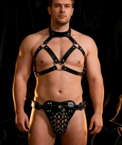 Herren leder string - herren, pu