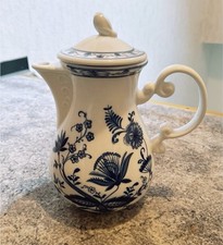 Teekanne Kaffeekanne Weiß Blau Zwiebelmuster Wellco Design Krefeld