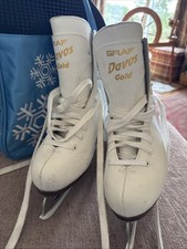 Graf Davos Gold Figure I’ve Skates EU 37 UK 4 Damen Weiß Leder 9 2/3 Inch