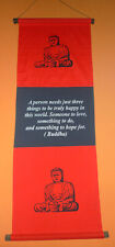bedruckter Wandbehang Banner mit BUDDHA + einer Weisheit - 113 x 40 cm - wie neu