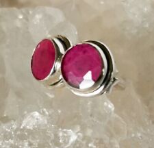 Ohrringe, Ohrstecker mit Rubin, 925er Silber - facettiert