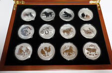 Silber 999 Lunar II Münzen Sammlung kompl. 12 Unzen Australien Münze RAR Münzbox