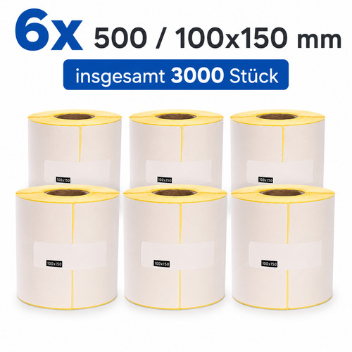Thermo etiketten auf rolle - 6x,
