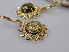 Grüne Bernstein Ohrringe