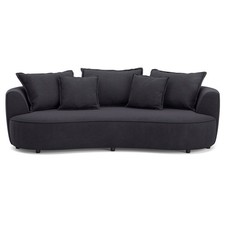 Megasofa - charcoal - Velours - mit Kissen Sofa Wohnlandschaft Couch
