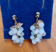 OHRSTECKER Eis TRAUBEN FORM weiß gold farben STECKER  OHRSTECKER OHRSCHMUCK Avon