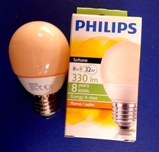 PHILIPS ENERGY Softone FLAME  Sparlampe in Tropfenform E27 8W