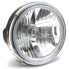 Motorrad Scheinwerfer LTD Style 7 Zoll H4 Schwarz Matt Ring Chrom Glas klar