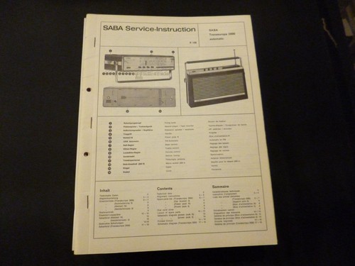 Original service manual - service, saba