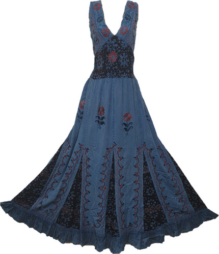 Plus maxi sommerkleid denim - plus,