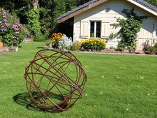 Gartenkugel Eisen, Rost-Optik, 40 cm, Dekorative Metallkugel für Garten Edelrost