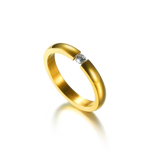 Edelstahl ring mit - ring, zirkonia