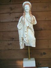 Kore-Statue Mädchen-Statue 80 cm 8 kg beiger Kunstmarmorsockel - Museumskopie