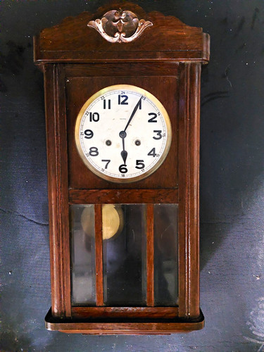 Holz wanduhr rechteckig - holz, braun