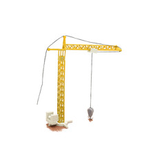 Turmdrehkran gelb/orange als