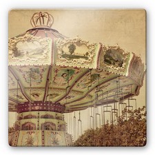 Glasbild Kettenkarussell sepia