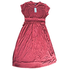 Lascana Pure Damen Kleid Gr 40 Viscose A-Linie Ziegelrot NEU