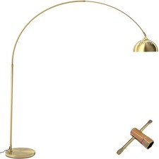 Bogenleuchte Arcus, Stahl, Retro-Stil, 60W Bogenlampe gold B-Ware