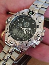 Herrenuhr Eric Chevillard Chronograph Tauchtyp Gourmette Metall versilbert