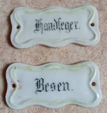 2x altes Schild Porzellan