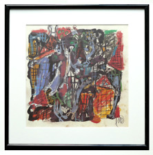 Markus LÜPERTZ "ORPHEUS " Farbdruck Graphik, signiert, im Rahmen & Passepartout