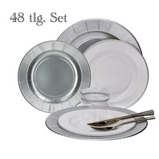 48-teiliges Set Einweggeschirr