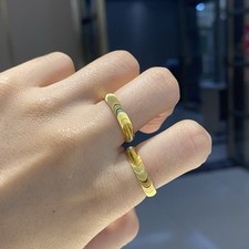 Massiver Gold Ring mit Wellen Katzenauge einzigartiges Accessoire für Alltag El
