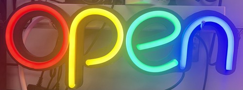 Led leuchtschild open - leuchtschild, „open“