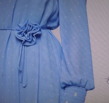 Edles Marc Cain Designer Kleid Gr. N6 (Gr.44) Dots Hellblau Neu