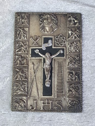 Kreuzweg plakette versilbert - kreuzweg,