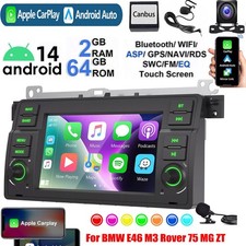 Android 14 Apple Carplay Autoradio GPS WiFi RDS Für BMW 3er E46 M3 Rover 75 MGZT
