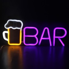 LED Neon Schild Lampe Licht Leuchtreklame Bier Leuchtschild Bar Wandleuchte Deko