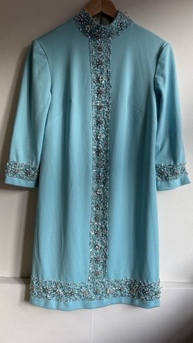 Vintage 60er jahre kleid blau - 60er,