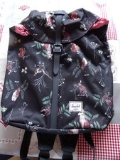 Herschel Rucksack schwarz mit Waldtieren, Eule, Fuchs, Eichhörnchen, Hase