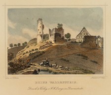 FOLTZ (19.Jhd) nach KÖHLER (*1827), Ruine Wallenstein, um 1840, Sst. Romantik