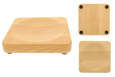 Kräuterbrett Hackbrett Holz 20cm Brett Geldteller Kassierteller eckig mit Füßen