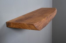 Holzregal aus massiver Eiche Wandregal mit Baumkante Wandboard Schweberegal