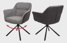 Esszimmerstühle drehbar Drehstuhl Armlehnstuhl Grau/Schwarz Fabric Polyester Neu